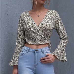 Floral wrap top from SHEIN